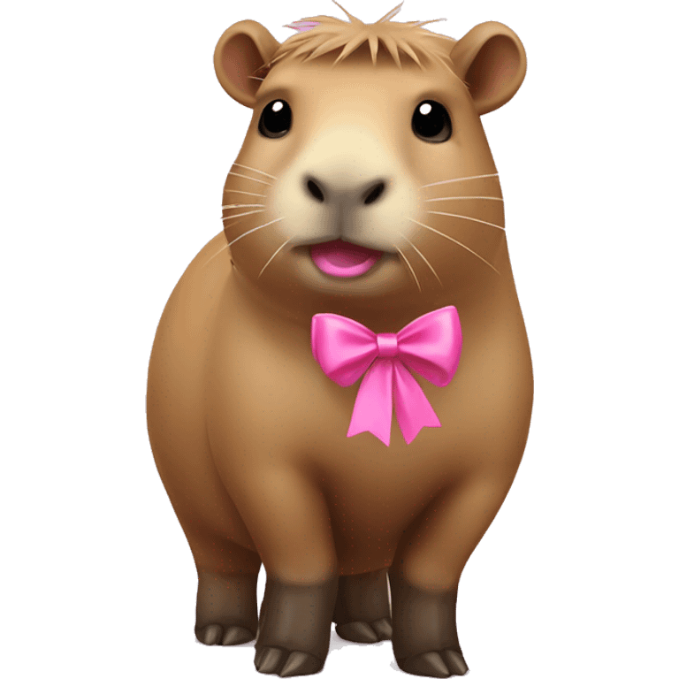 CAPYBARA with a cute pink bow and wellington boots
 emoji