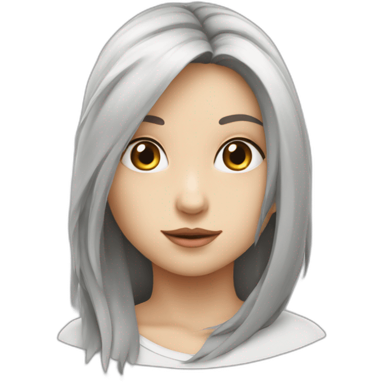 Louve grise et blanche yeux gris  emoji