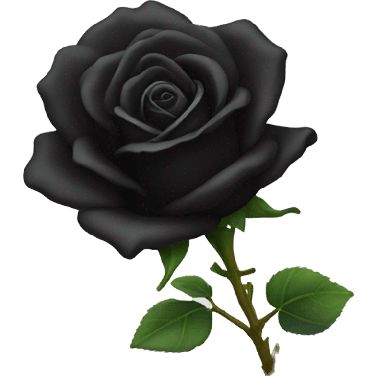 Black rose fully open emoji