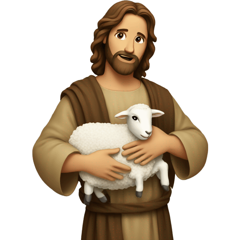 Jesus holding a lamb emoji