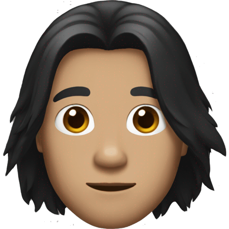 man long black hair, bear ,black skin  emoji