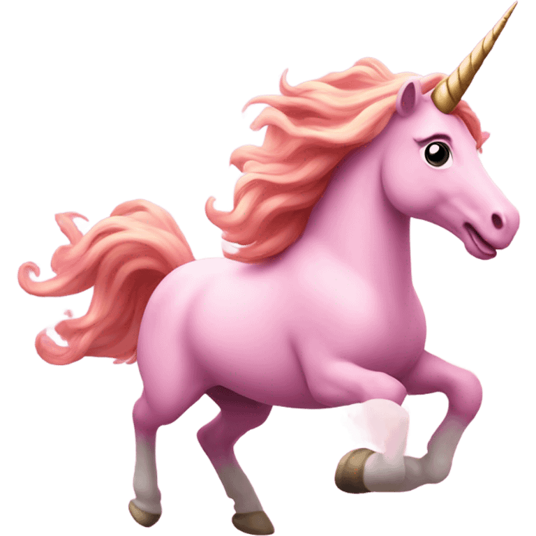 Pink unicorn running emoji