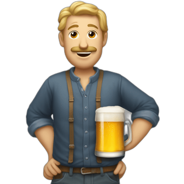 Homme a tête d'oie, boit une bière emoji