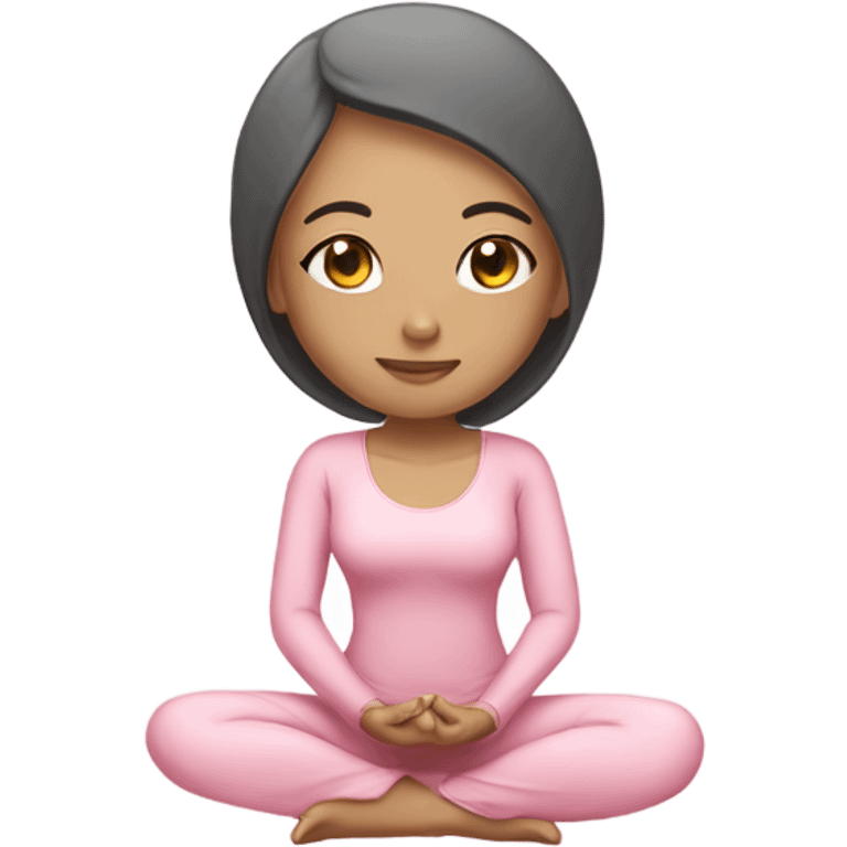 asian yoga girl light pink clothes  emoji