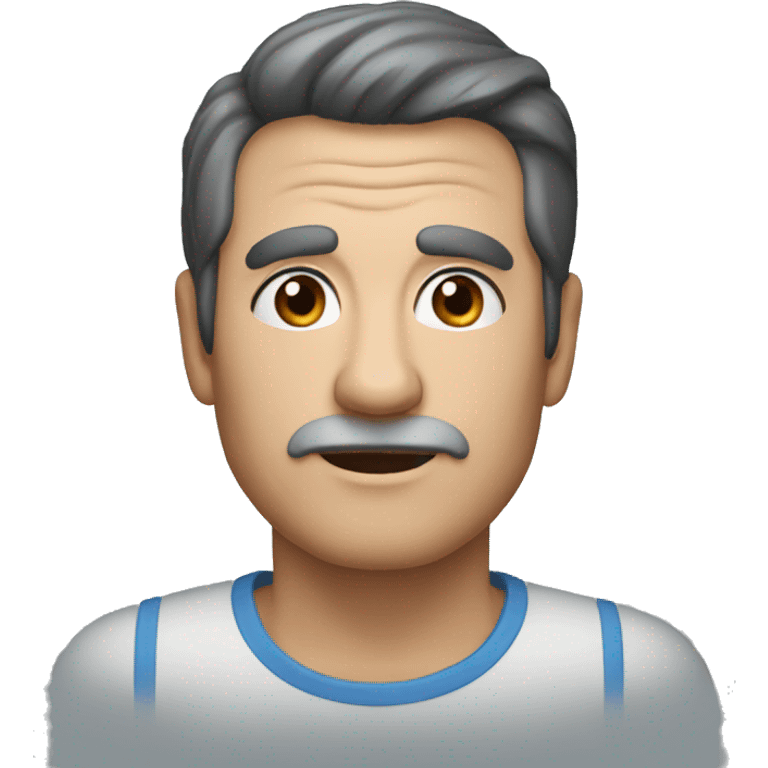 60 year old man , blue eyes and black hair  emoji