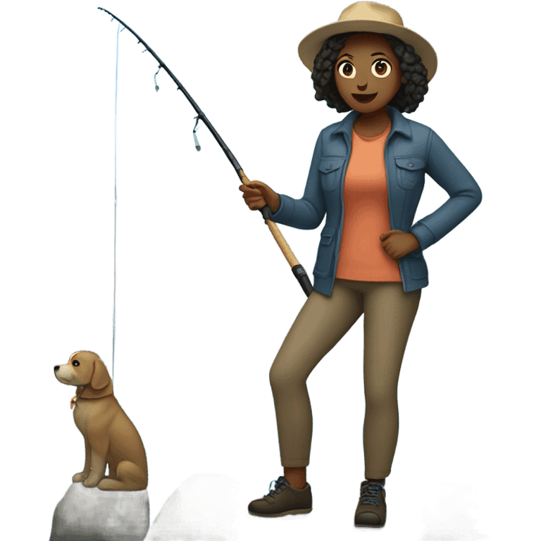 Woman fishing  emoji