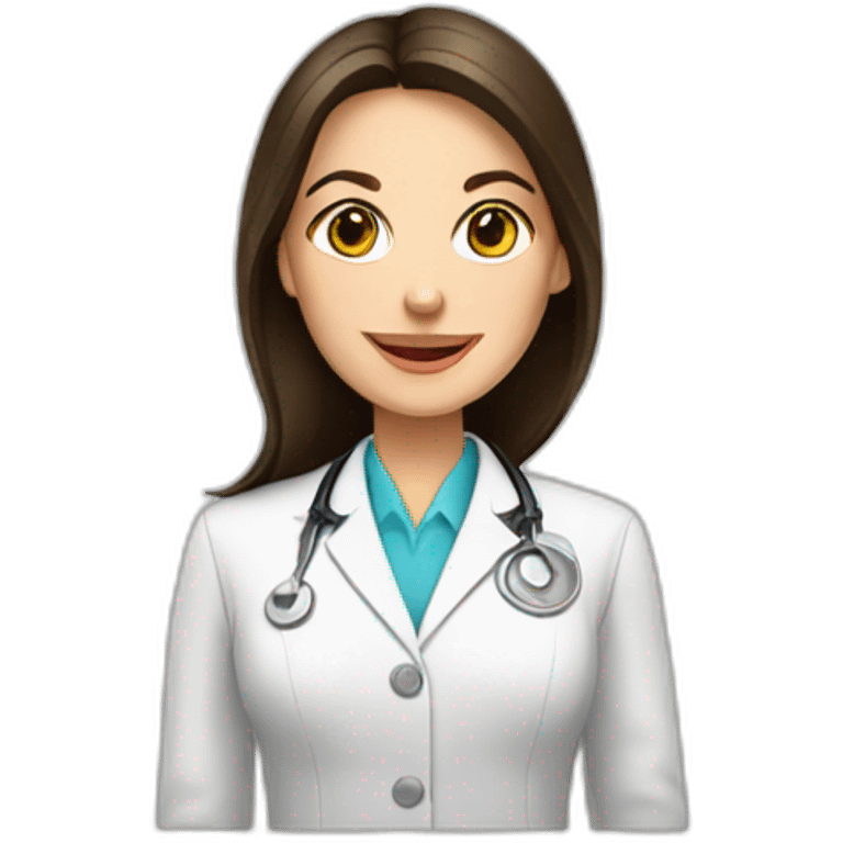 brunette female nutritionist with some food emoji