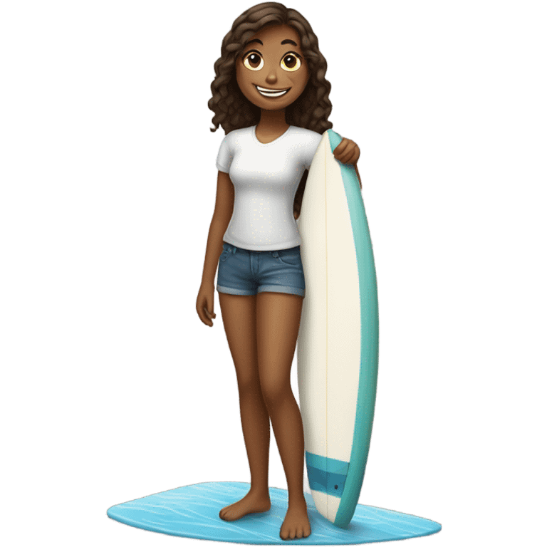 Girl with surfboard  emoji