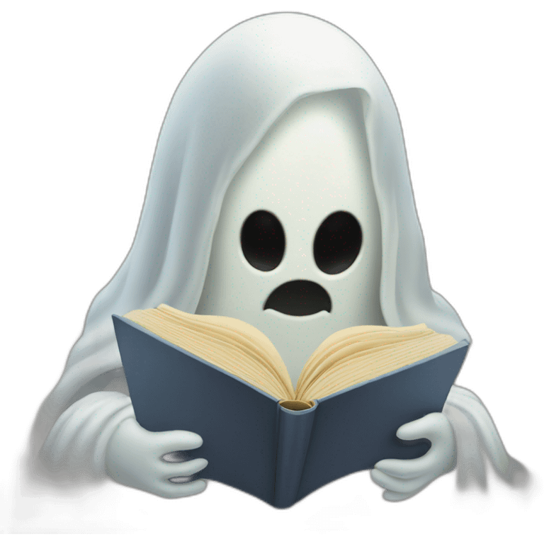 Ghost reading a book emoji