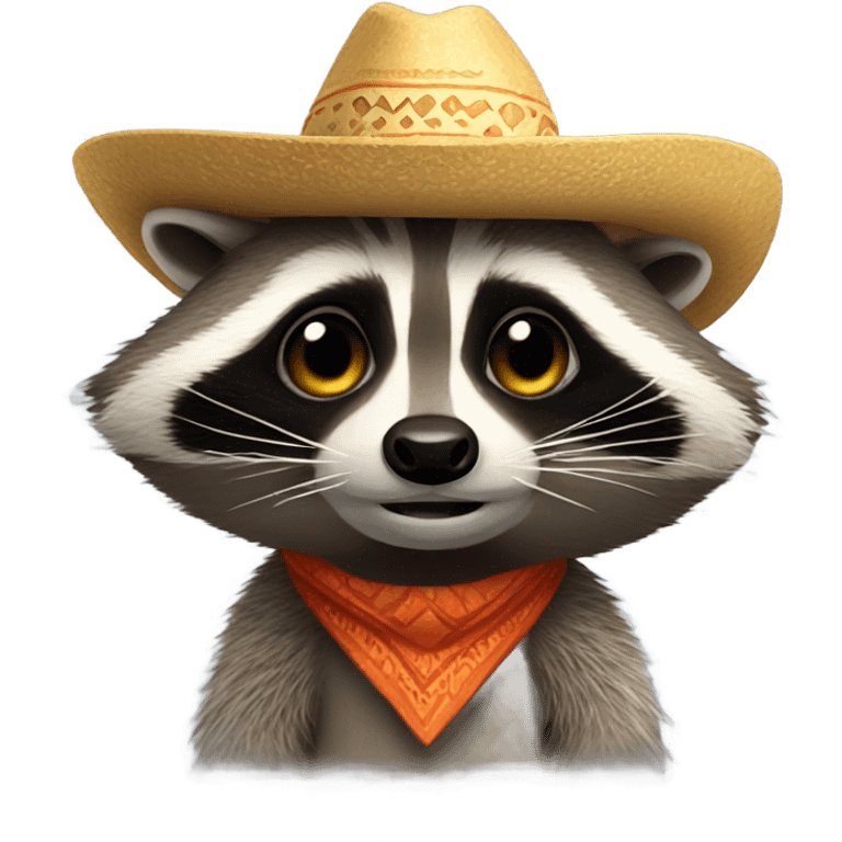 Raccoon with sombrero  emoji