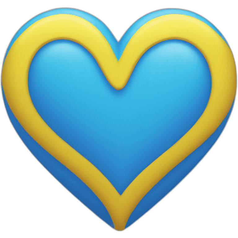 Blue and yellow heart emoji