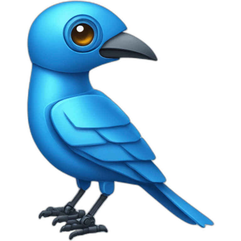 A blue robot bird emoji