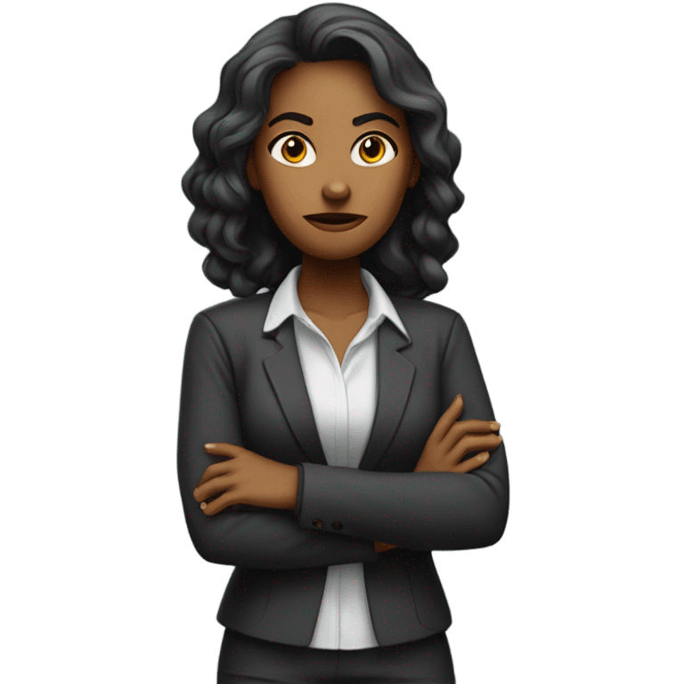 Nervous female boss  emoji