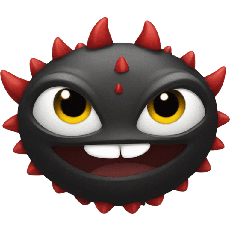 Dragón negro de ojos rojos emoji