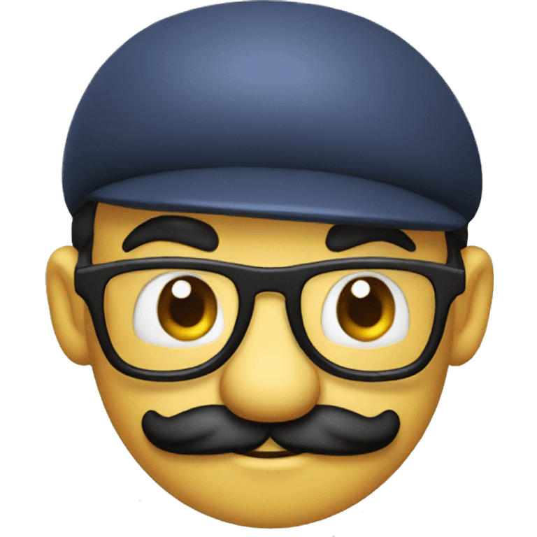 Mario with a nerd face emoji