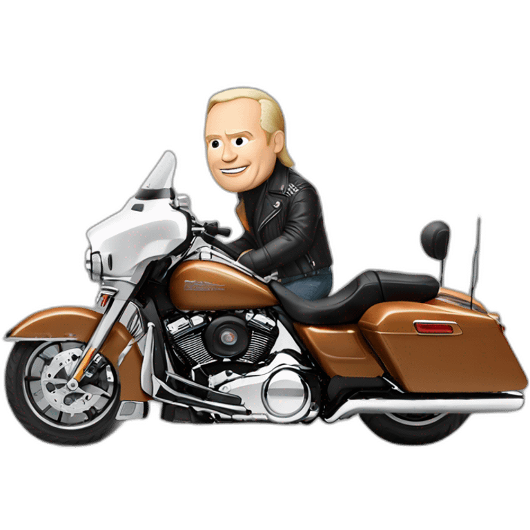 Vladimir Poutine on a Harley Davidson emoji