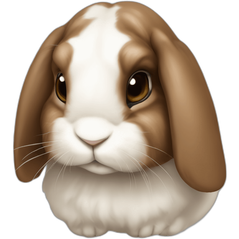 brown holland lop rabbit (portrait, facing forward, iOS 17 style, happy) emoji