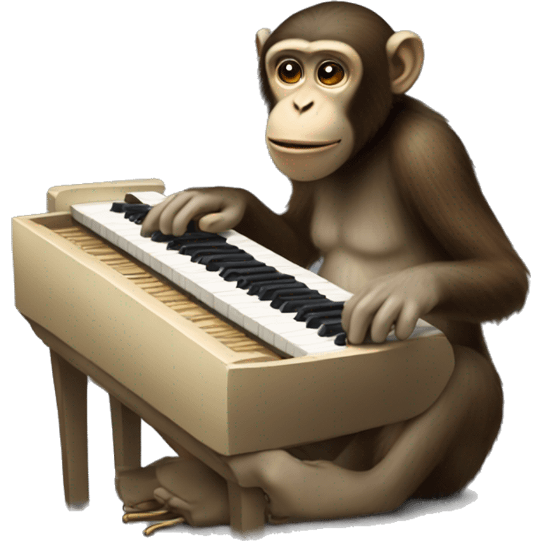 Monkey playing on the piano  emoji