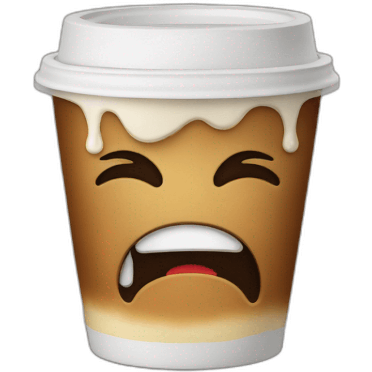 Coffee crying emoji