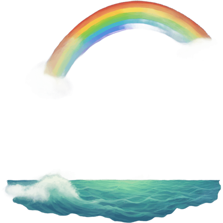 Rainbow over the ocean emoji