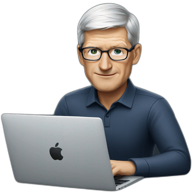 Tim COOK with a laptop emoji