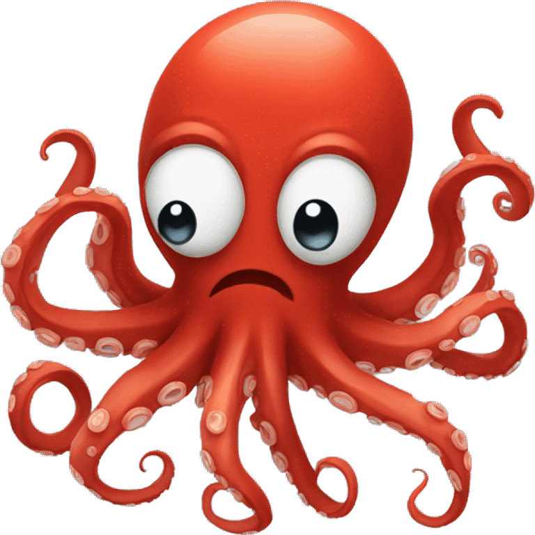 red cartoon octopus shocked emoji