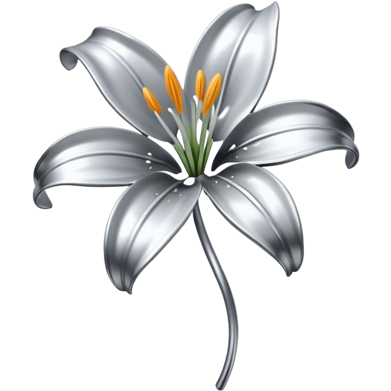 Metal lily flower emoji