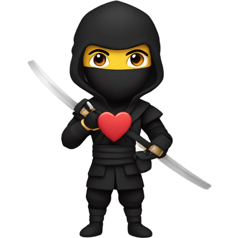 Ninja con. Corazón  emoji