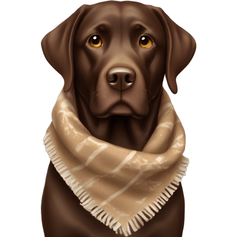 Chocolate lab in scarf emoji