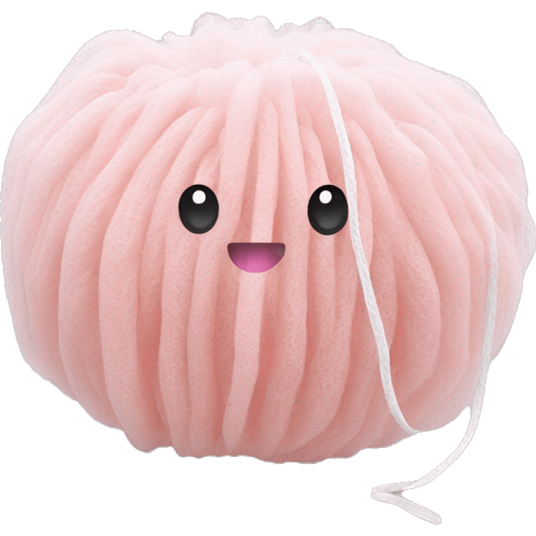 Light pink puffy loofah with white string emoji