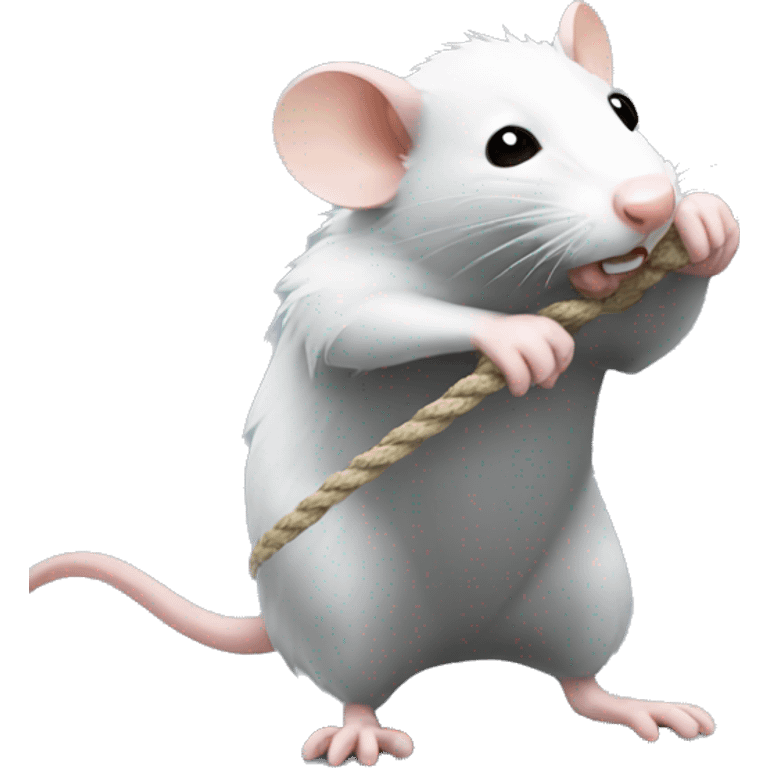 rat pulling vertical rope emoji