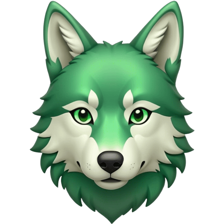 Green Peaceful Wolf emoji