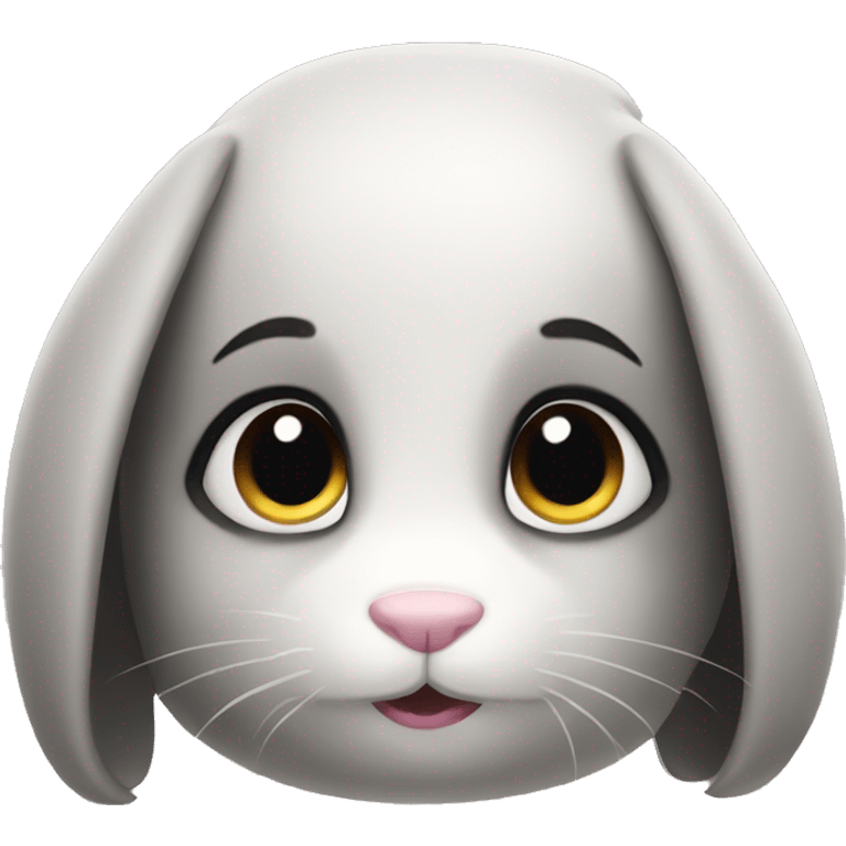 Bunny with black hair emoji