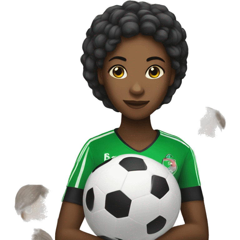 Black girl with soccer ball  emoji