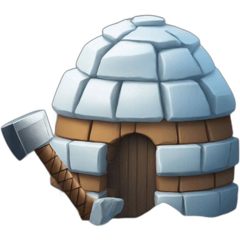 igloo with thor hammer emoji