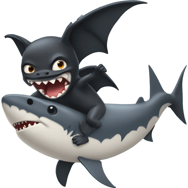 bat riding shark emoji