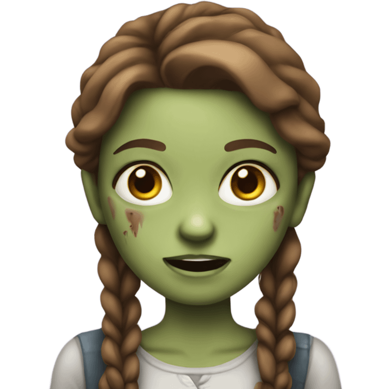 a zombie girl with brown hair in emoji iphone  emoji