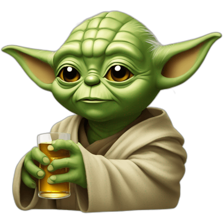 Yoda qui boit une bière emoji