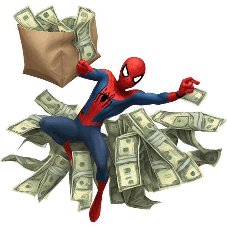 Spider-Man with money bags emoji