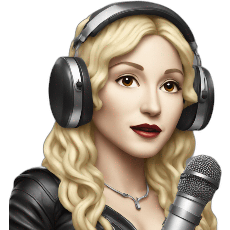 popstar madonna with a headset microphone emoji