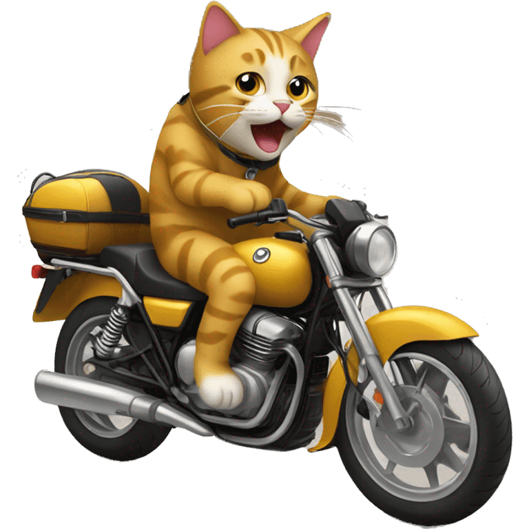 Cat sur une moto  emoji