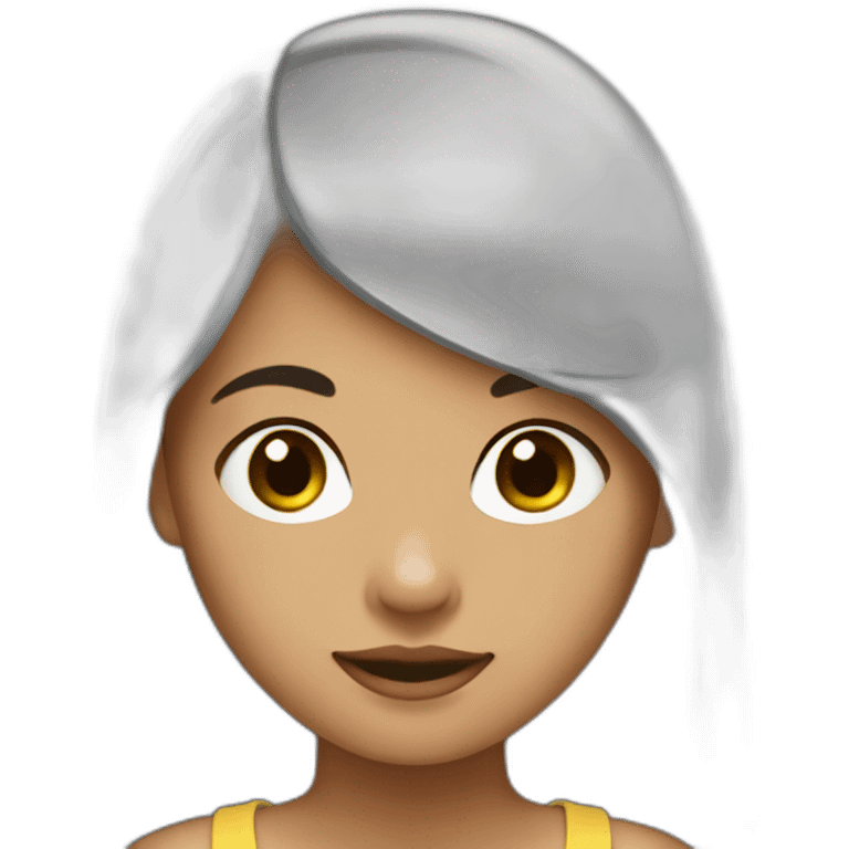 burmese girl-with Hair straight  black emoji