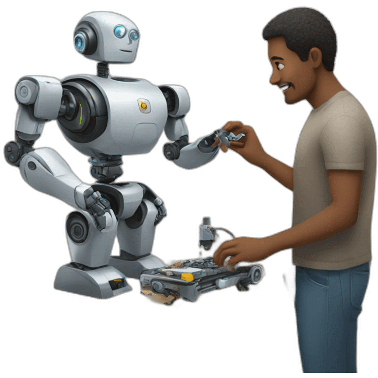 Man building a robot emoji