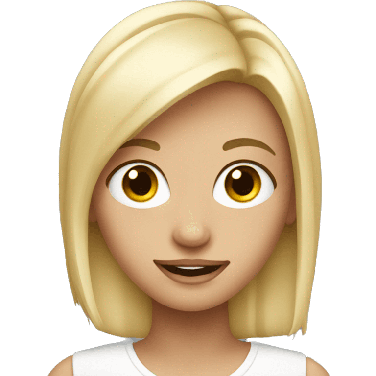 blushing blonde girl emoji