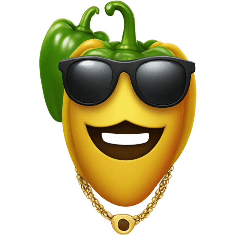 pepper with Mantel and sunglasses and necklace emoji