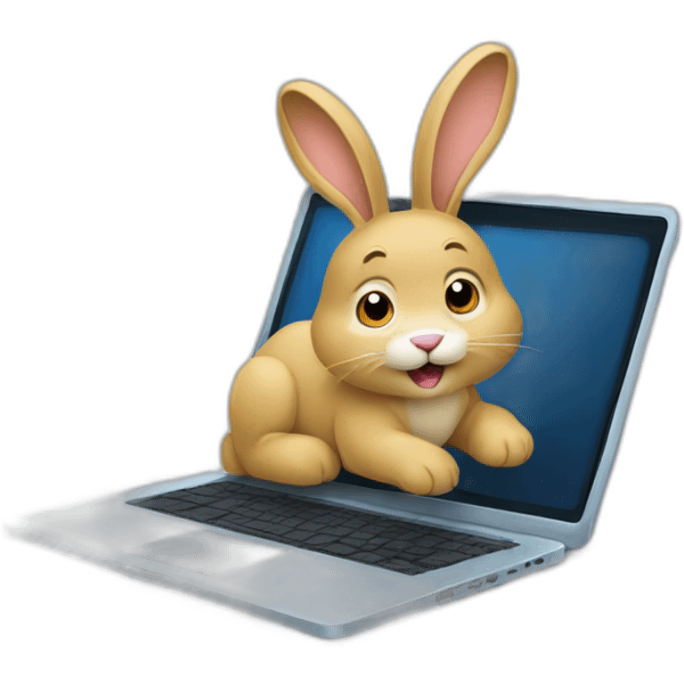 Un lapin fait par un ordinateur emoji