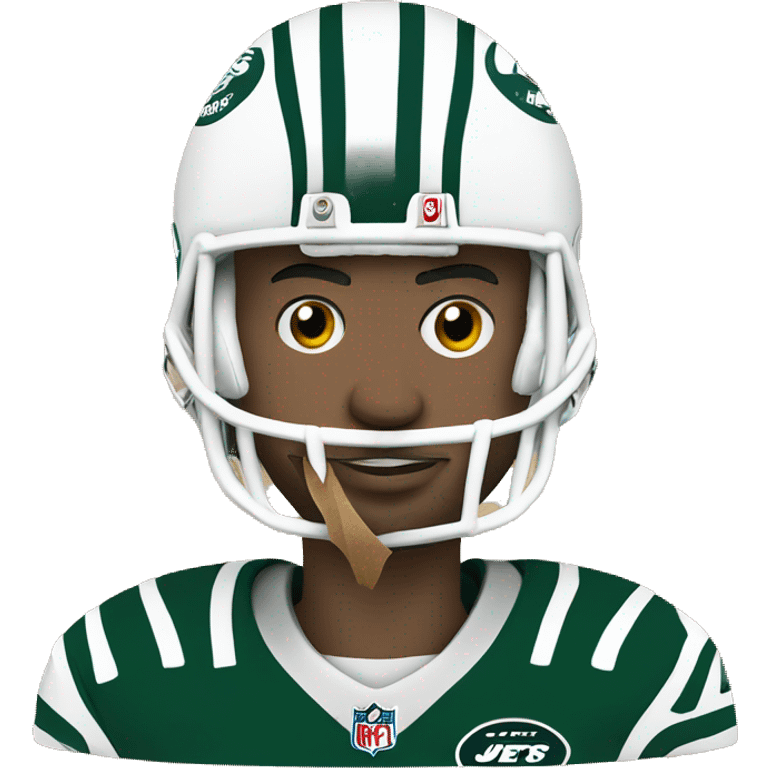 Jets football player with paper bag over head  with eyes holes cut out  emoji