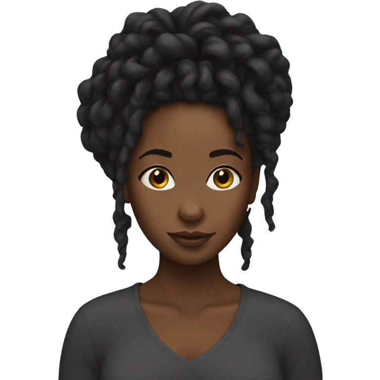 black girl with locs emoji