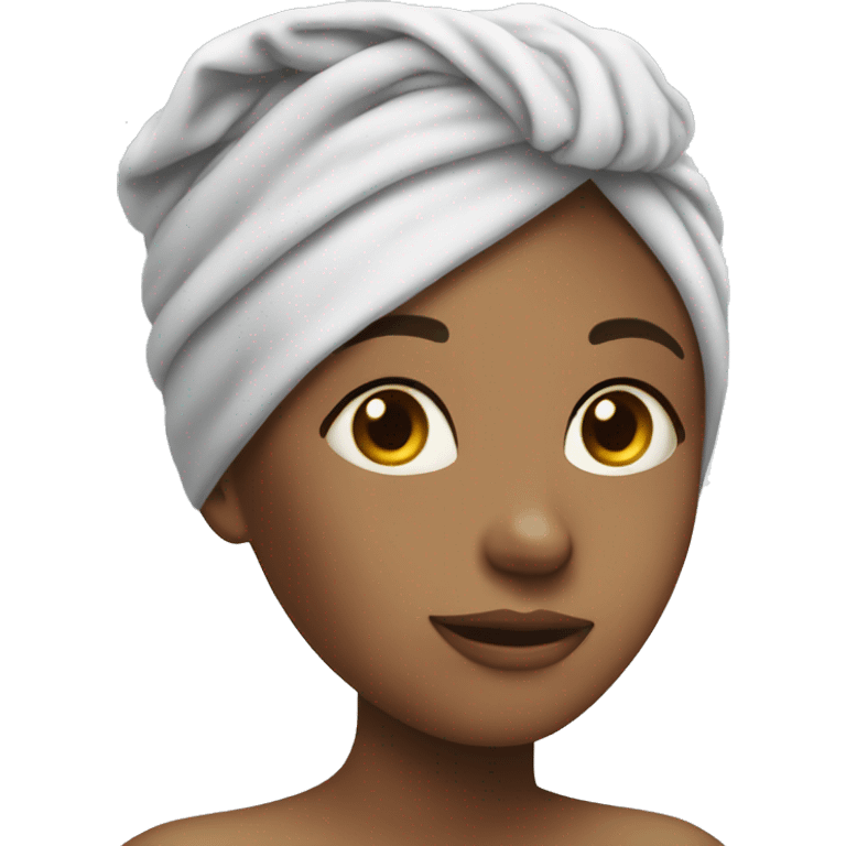 girl with towel on her head after showering emoji