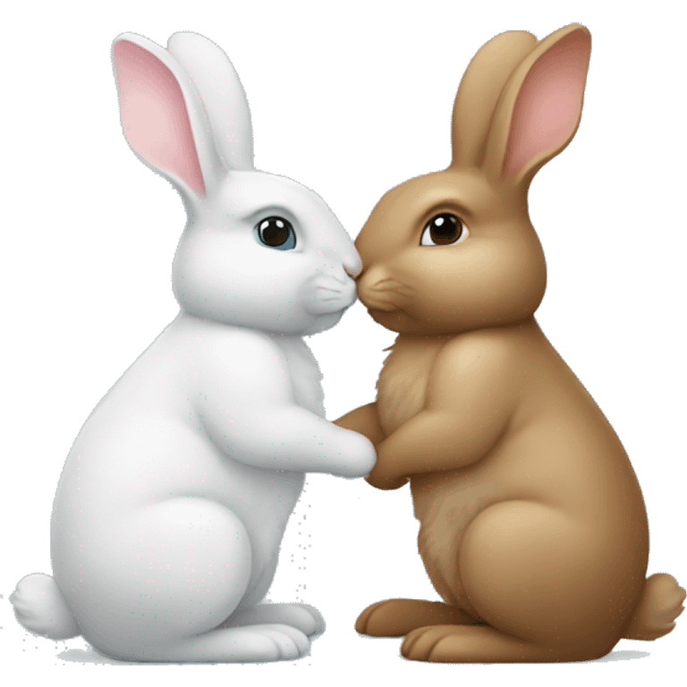 two bunnies kissing emoji